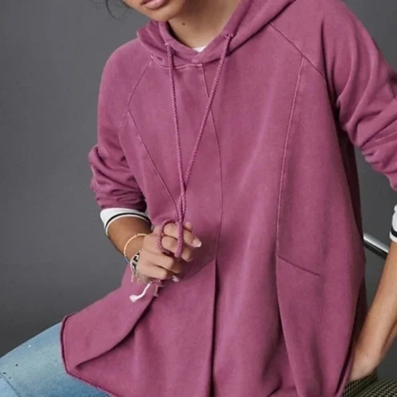 Anthropologie - Pilcro And The Letter Press Flynn Rose Pink Lightweight Hoodie M - Picture 1 of 15